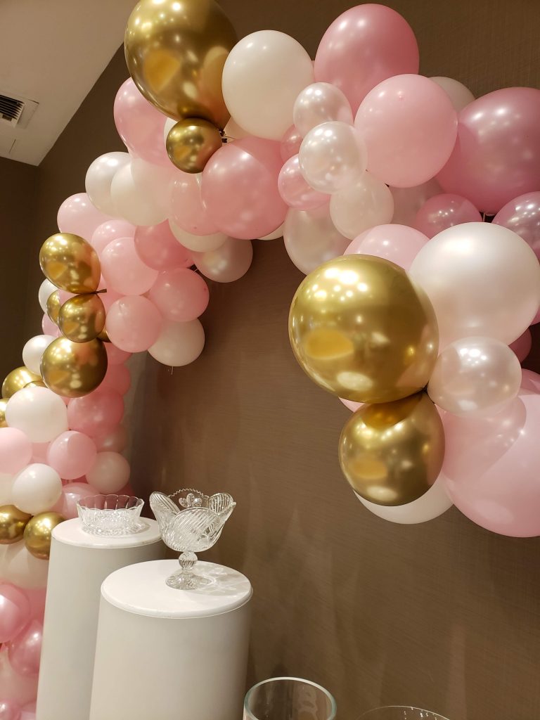 Balloon garland 2 ( 18 ft), pink, white, gold