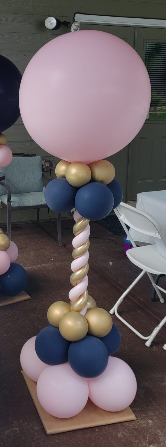 Deco Balloon Column, 5ft., outdoor, pink.