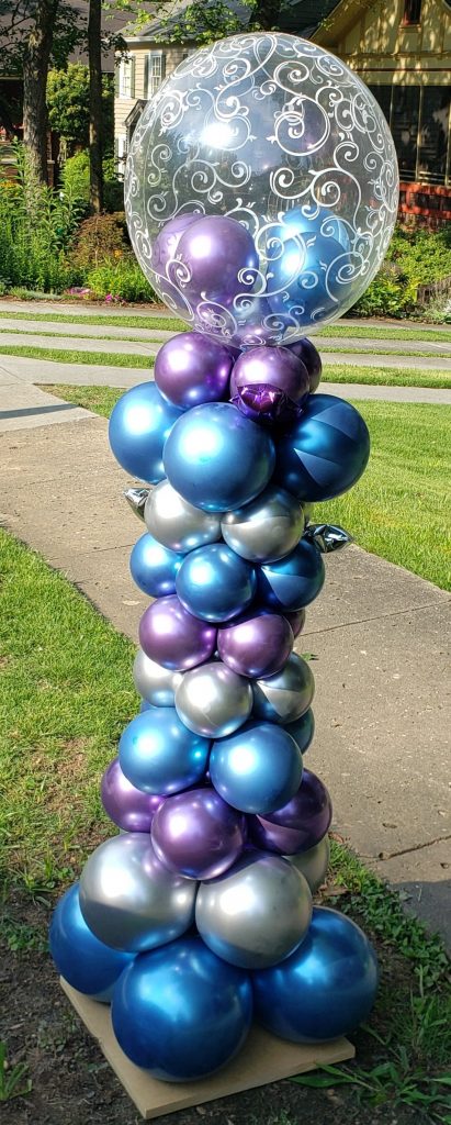 Deco Balloon Column, 5ft., outdoor, chrome