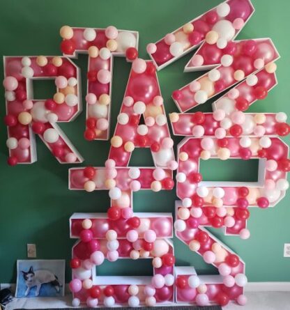 Mosaic balloon shapes, numbers, letters