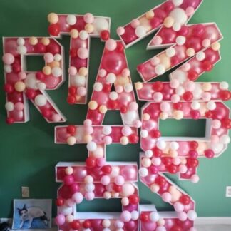 Mosaic balloon shapes, numbers, letters