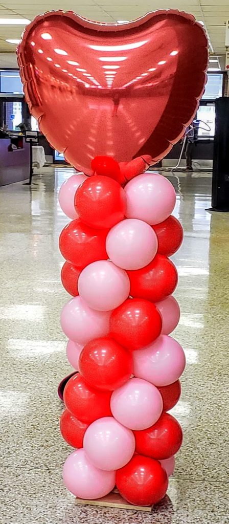 Balloon Column 6 ft , in/outdoor, heart