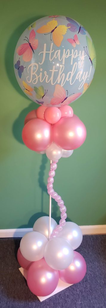 Happy Birthday bubble 5 ft tall column