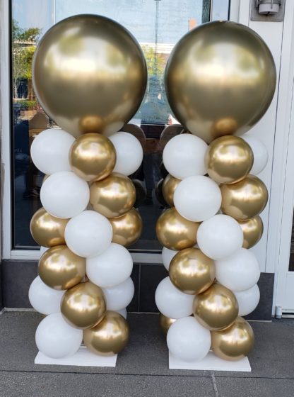 Balloon Column 6 ft, round top, in/outdoor/gold