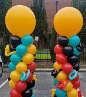 Balloon column 9 ft. fancy swirls