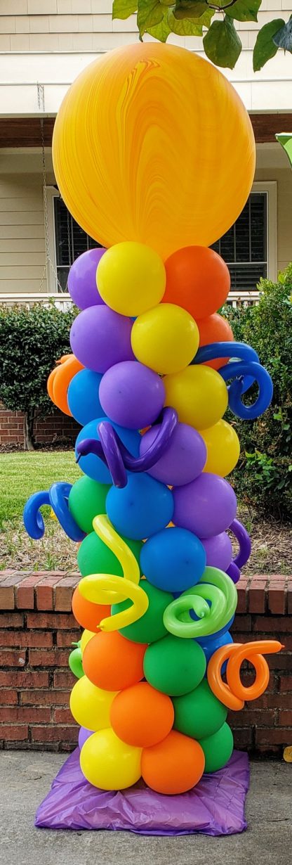Balloon Column 8 ft , in/outdoor, rainbow