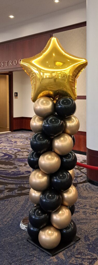 Balloon Column with Gold Star Mylar